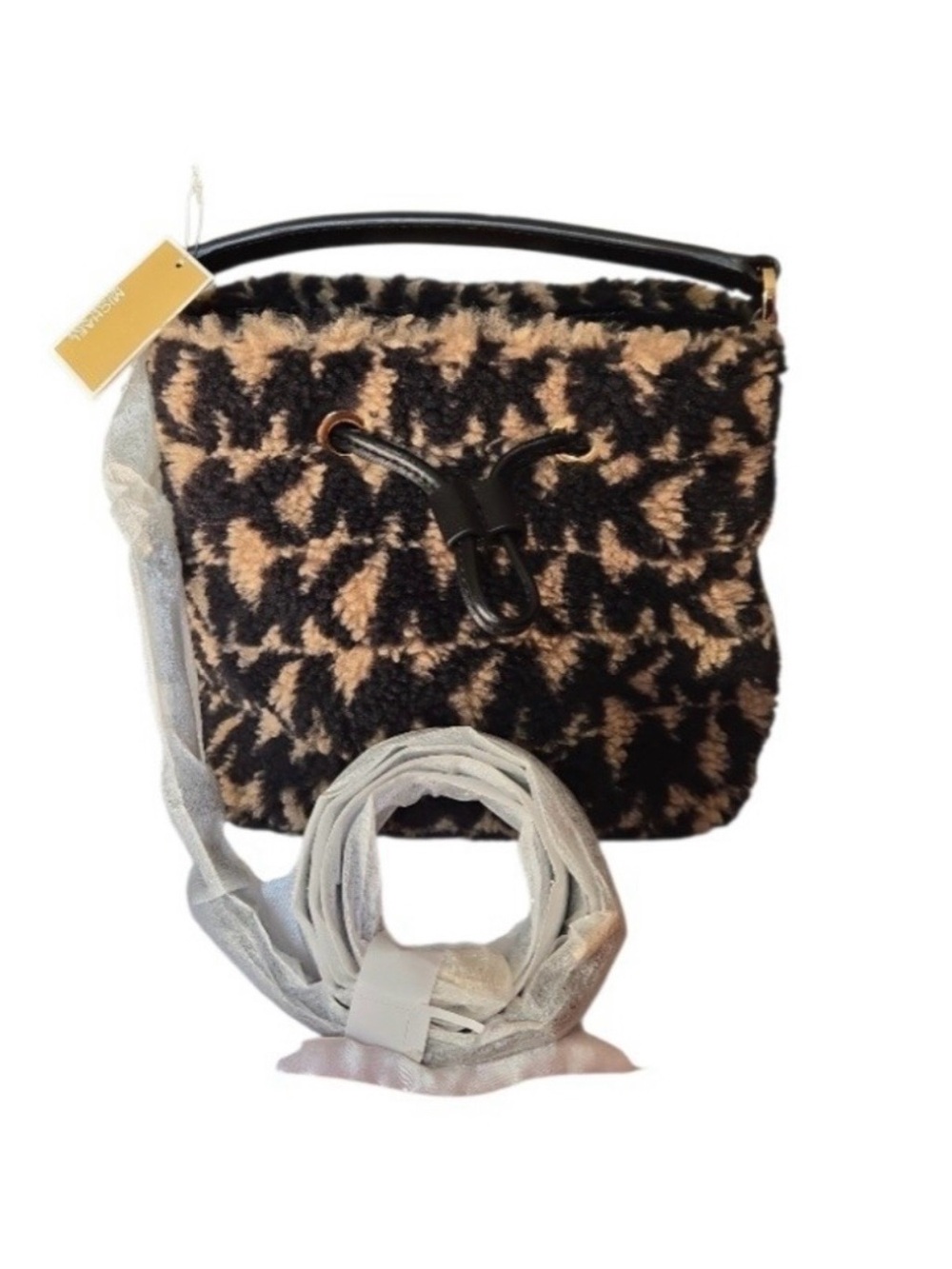 NWT Michael Kors Suri Faux Fur Bucket Crossbody Bag - Picture 3 of 10